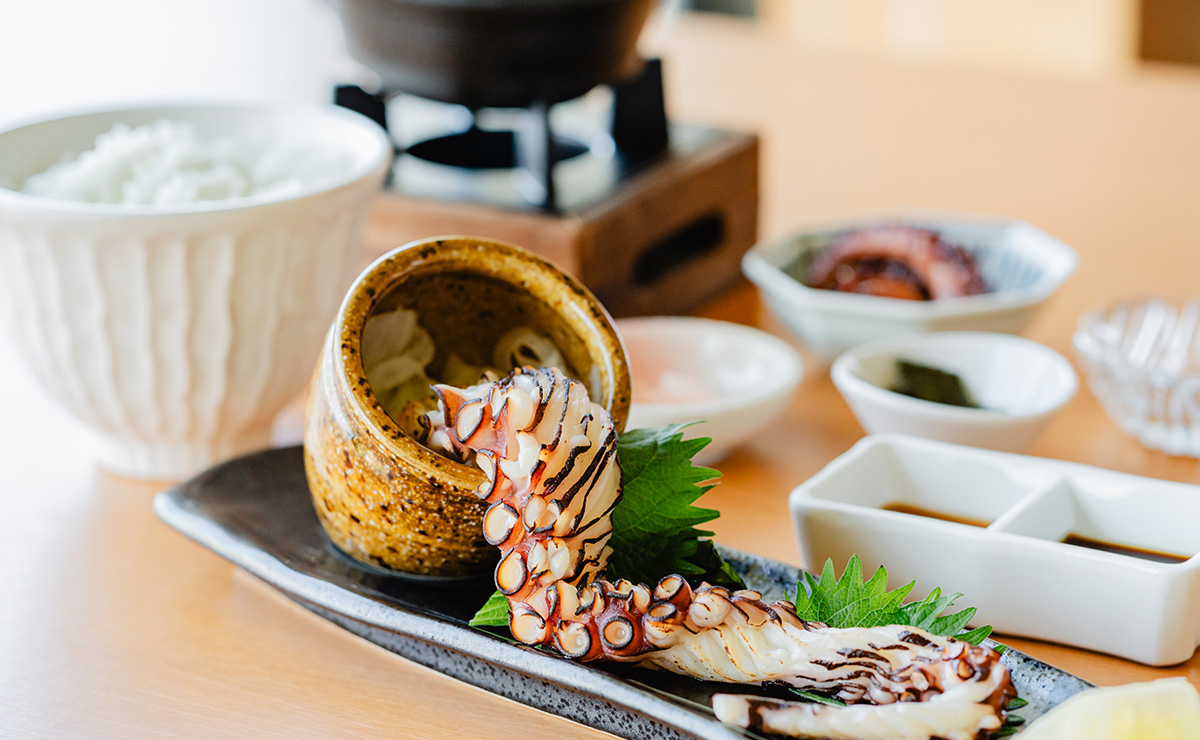 島のたこのタタキ茶飯 赤シャリ