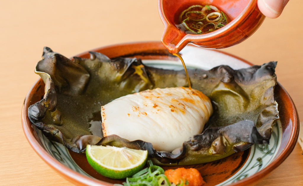 3年とらふぐ焼き白子～島海苔と～